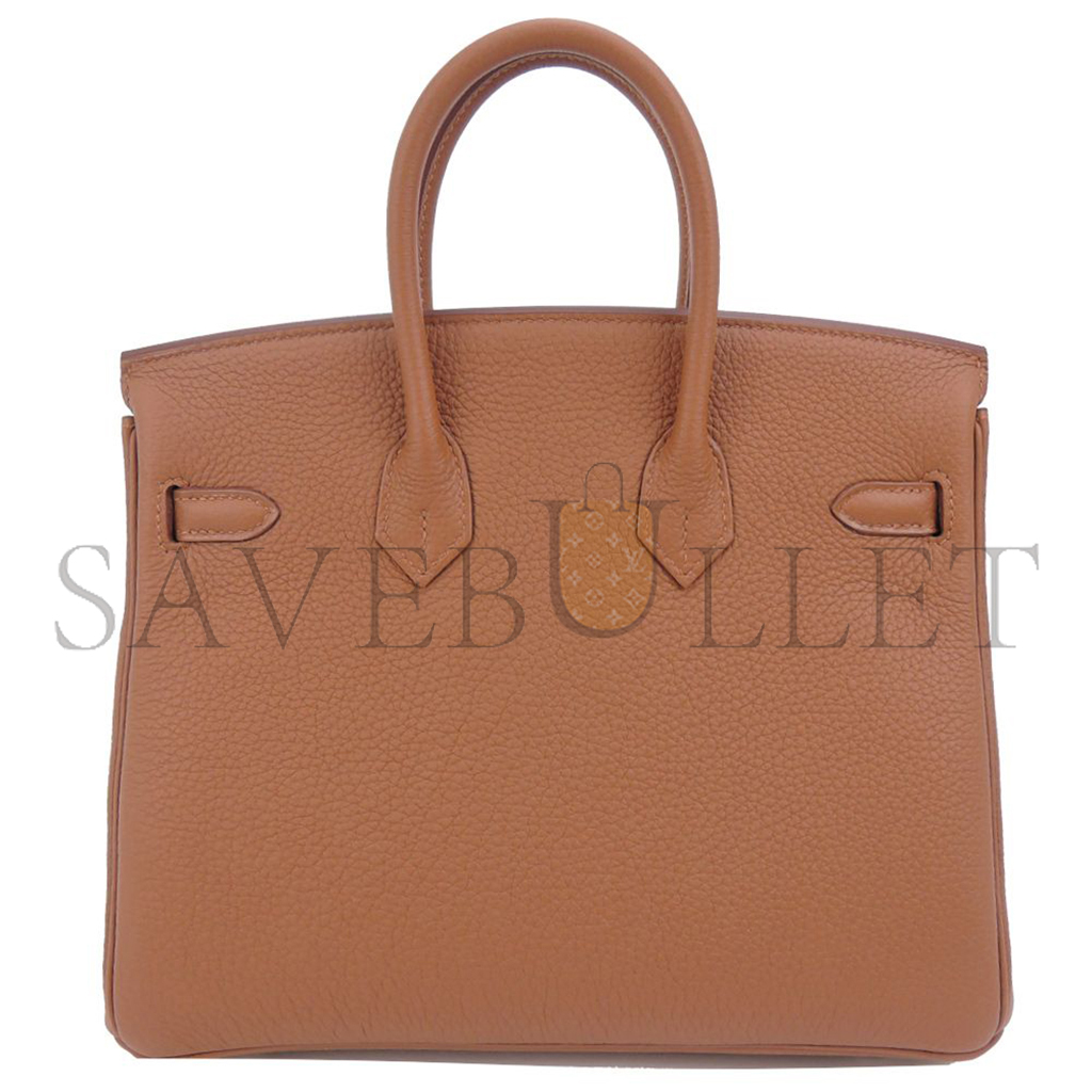 H**mes master birkin 25 togo leather golden brown amber yellow silver buckle bag 1826222107982 (25*20*13cm)